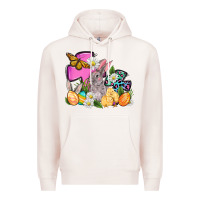 Pale Pink Easter rabbits and cross Premium Hoodie - OliviaCreatesArt