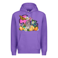 Purple Easter rabbits and cross Premium Hoodie - OliviaCreatesArt