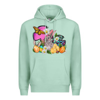 Seafoam Easter rabbits and cross Premium Hoodie - OliviaCreatesArt
