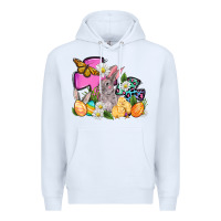 White Easter rabbits and cross Premium Hoodie - OliviaCreatesArt