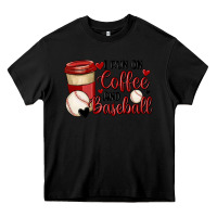 Black i run on coffee and baseball Heavy Core Tee - MaliasSmallBusiness