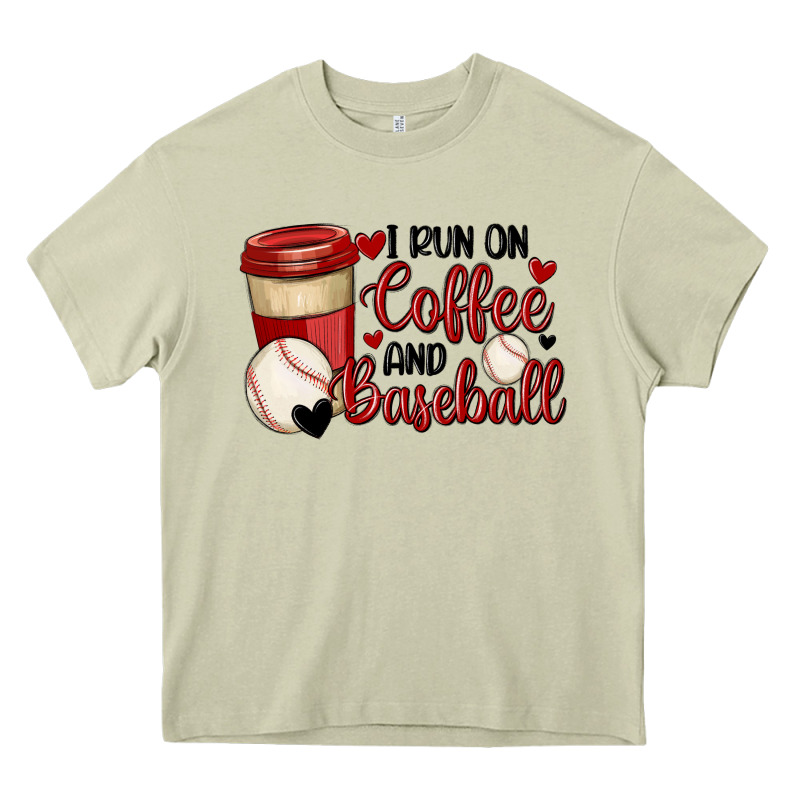 I Run On Coffee And Baseball Heavy Core Tee by MaliasSmallBusiness | Teevron
