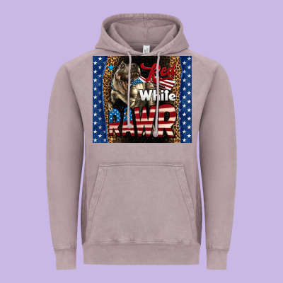 Western Red White Rawr Dinosaur Vintage Hoodie Designed By Lillyallendesigns