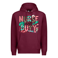 Burgundy nurse on duty Premium Hoodie - RanaPortraitStore