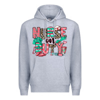 Heather Grey nurse on duty Premium Hoodie - RanaPortraitStore