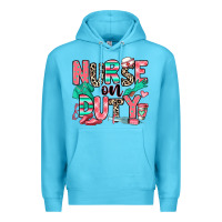 Ocean Blue nurse on duty Premium Hoodie - RanaPortraitStore