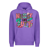 Purple nurse on duty Premium Hoodie - RanaPortraitStore
