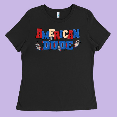 American Dude Ladies Tee Designed By Maliassmallbusiness