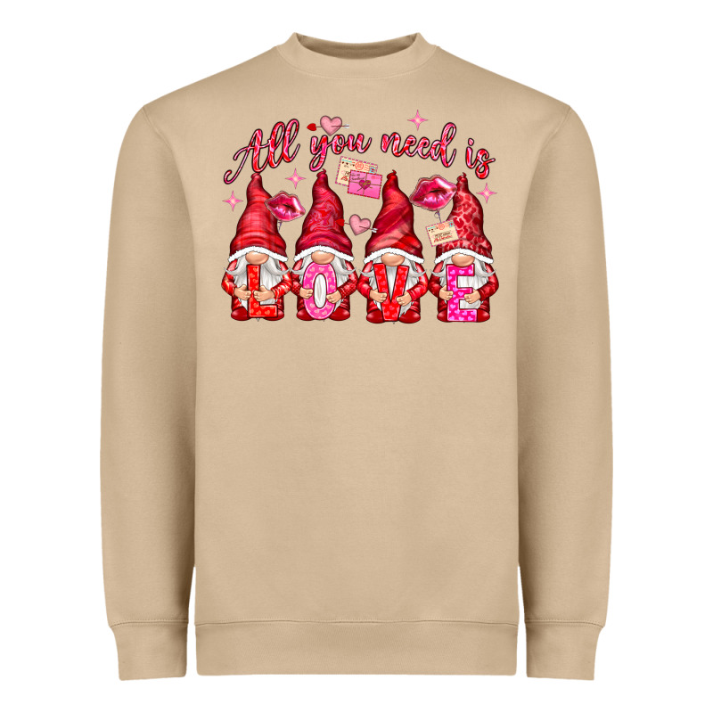 All You Need Is Love Gnomies Valentine's Day Heavyweight Sweatshirt by HowdyJamesFarm | Teevron