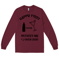 Burgundy Happy Fırst Cheers Mother's Day Owen 2020 Long Sleeve Tee - Bettercallsaul