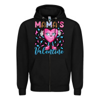 Black mama's valentine olivia Zipper Hoodie - OliviaCreatesArt