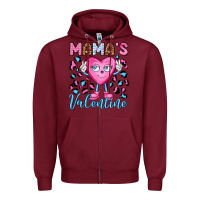 Burgundy mama's valentine olivia Zipper Hoodie - OliviaCreatesArt