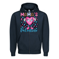 Navy mama's valentine olivia Zipper Hoodie - OliviaCreatesArt
