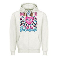 Oatmeal Heather mama's valentine olivia Zipper Hoodie - OliviaCreatesArt