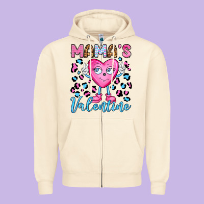 Mama's Valentine Olivia Zipper Hoodie Designed By Oliviacreatesart