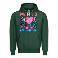 Sports Green mama's valentine olivia Zipper Hoodie - OliviaCreatesArt