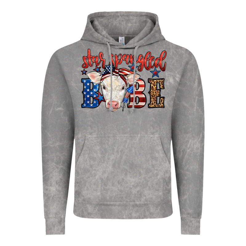 Western Star Spangled Baby Cow Vintage Hoodie by LillyAllenDesigns | Teevron