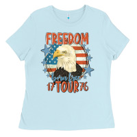 Baby Blue freedom born free tour 1776 Ladies Tee - MaliasSmallBusiness