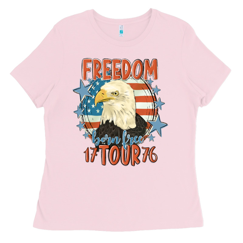 Freedom Born Free Tour 1776 Ladies Tee by MaliasSmallBusiness | Teevron