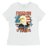 White freedom born free tour 1776 Ladies Tee - MaliasSmallBusiness