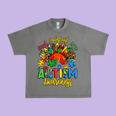 Accept Understand Love Autism Awareness Urban Heavy Tee Designed By Artiststas