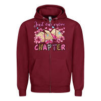 Burgundy just one more chapter valentine's day olivia Zipper Hoodie - OliviaCreatesArt