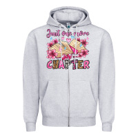 Heather Grey just one more chapter valentine's day olivia Zipper Hoodie - OliviaCreatesArt