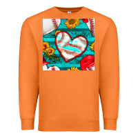 Carrot baseball hearts and sunflowers with turquoise gemstone seamless patter Premium Sweatshirt - BundleAndBundleShop