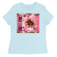 Baby Blue breast cancer survivor Ladies Tee - MaliasSmallBusiness