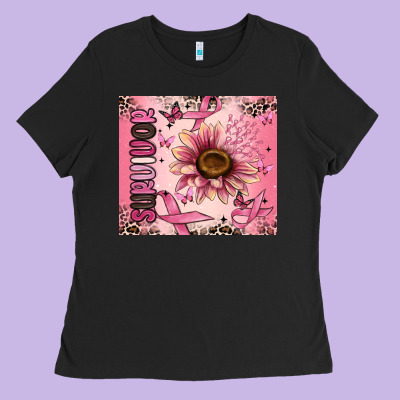 Breast Cancer Survivor Ladies Tee Designed By Maliassmallbusiness