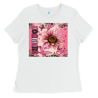 White breast cancer survivor Ladies Tee - MaliasSmallBusiness