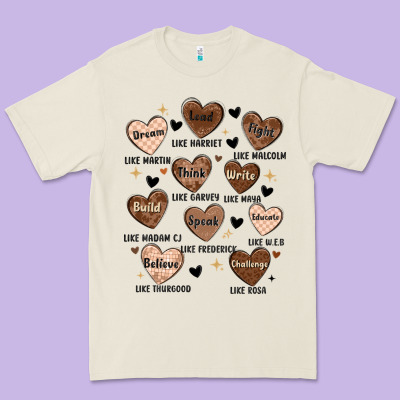 Black History Month Hearts Premium Tee Designed By Maliassmallbusiness