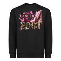 Black Give Cancer the boot Cancer Awareness Heavyweight Sweatshirt - HowdyJamesFarm