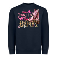 Navy Give Cancer the boot Cancer Awareness Heavyweight Sweatshirt - HowdyJamesFarm
