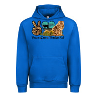 Cobalt Peace Love Persian Cat Urban Hoodie - LillyAllenDesigns