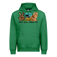 Emerald Peace Love Persian Cat Urban Hoodie - LillyAllenDesigns
