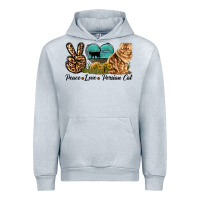 Heather Grey Peace Love Persian Cat Urban Hoodie - LillyAllenDesigns