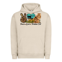 Pigment French Oak Peace Love Persian Cat Urban Hoodie - LillyAllenDesigns