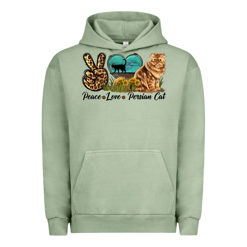 Peace Love Persian Cat Urban Hoodie by LillyAllenDesigns | Teevron