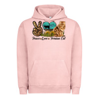 Pigment Salmon Peace Love Persian Cat Urban Hoodie - LillyAllenDesigns