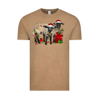 Vintage Coffee Christmas Suffolk Sheep And Baby Suffolk Sheep Vintage Tee - LillyAllenDesigns
