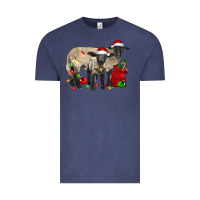 Vintage Denim Christmas Suffolk Sheep And Baby Suffolk Sheep Vintage Tee - LillyAllenDesigns