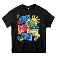 Black autism cassette tapes Heavy Core Tee - MaliasSmallBusiness
