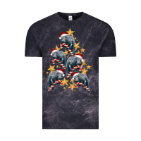 Cloud Black Christmas Tree With Manatee Vintage Tee - LillyAllenDesigns