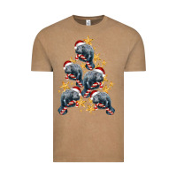 Vintage Coffee Christmas Tree With Manatee Vintage Tee - LillyAllenDesigns