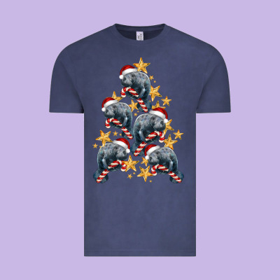 Christmas Tree With Manatee Vintage Tee Designed By Lillyallendesigns