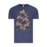 Vintage Denim Christmas Tree With Manatee Vintage Tee - LillyAllenDesigns