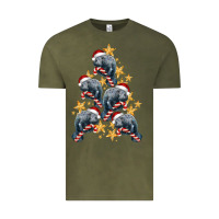 Vintage Olive Christmas Tree With Manatee Vintage Tee - LillyAllenDesigns