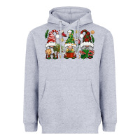 Heather Grey Christmas Gnomes Heavyweight Hoodie - BundleAndBundleShop