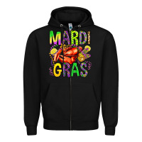 Black mardi gras crawfish olivia Zipper Hoodie - OliviaCreatesArt